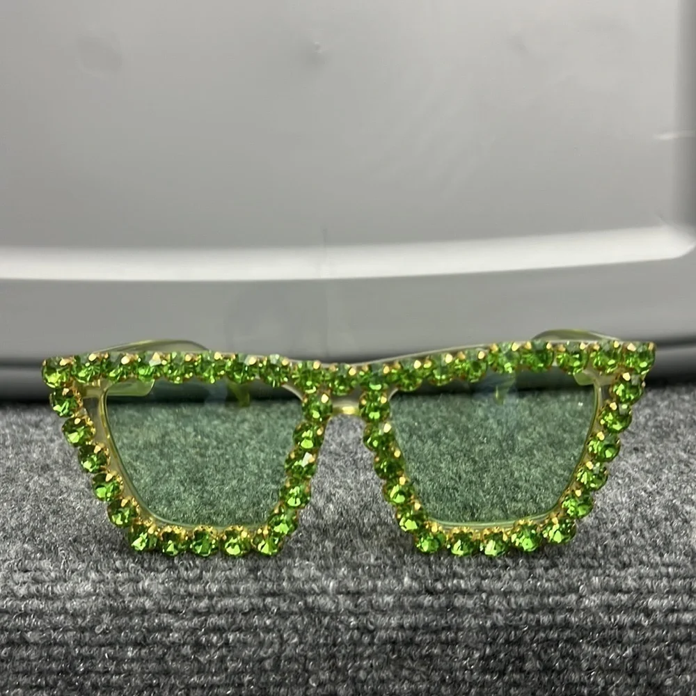 GreeksGlasses Green Rhinestone styled Sunglasses